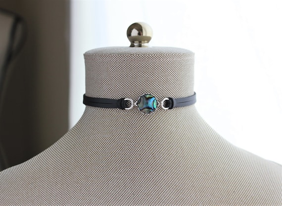 Abalone Choker. 14 Leather colors to choose from