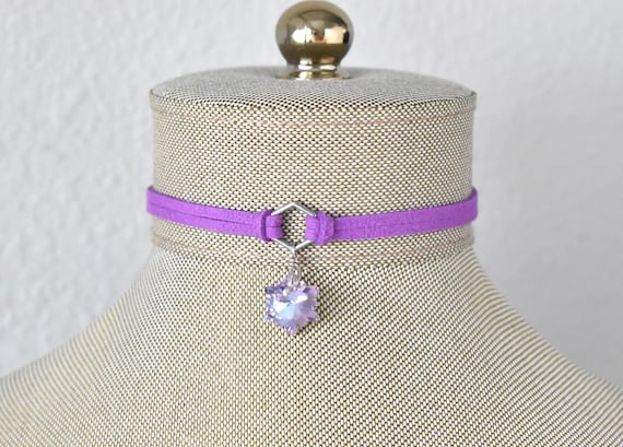 Purple Snowflake Choker. Winter Wonderland Necklace