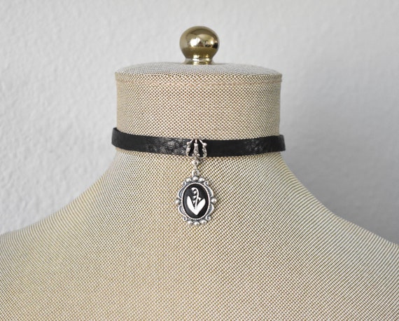 Lily of the Valley Leather Choker. 9 Leather Options