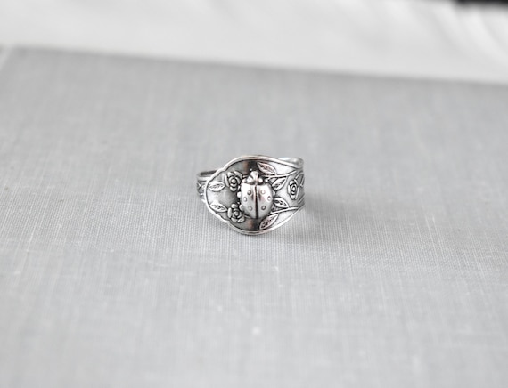 Lady Bug Floral Spoon Style Ring