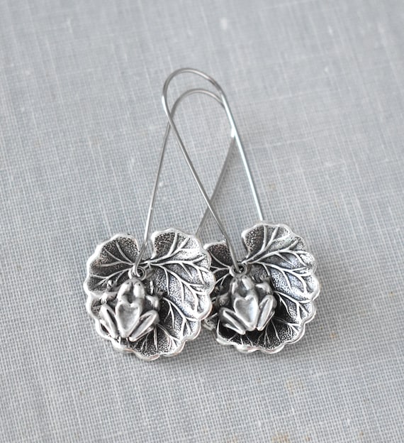 Frog Lily Pad Earrings