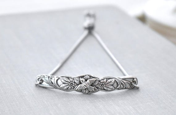 Floral Bird Bracelet. Adjustable. Dainty Jewelry.