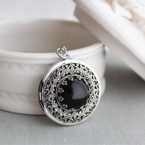 Onyx Locket Necklace