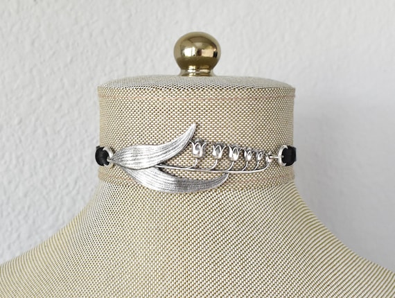 Lily of the Valley Leather Choker. Choose from 20 leather colors