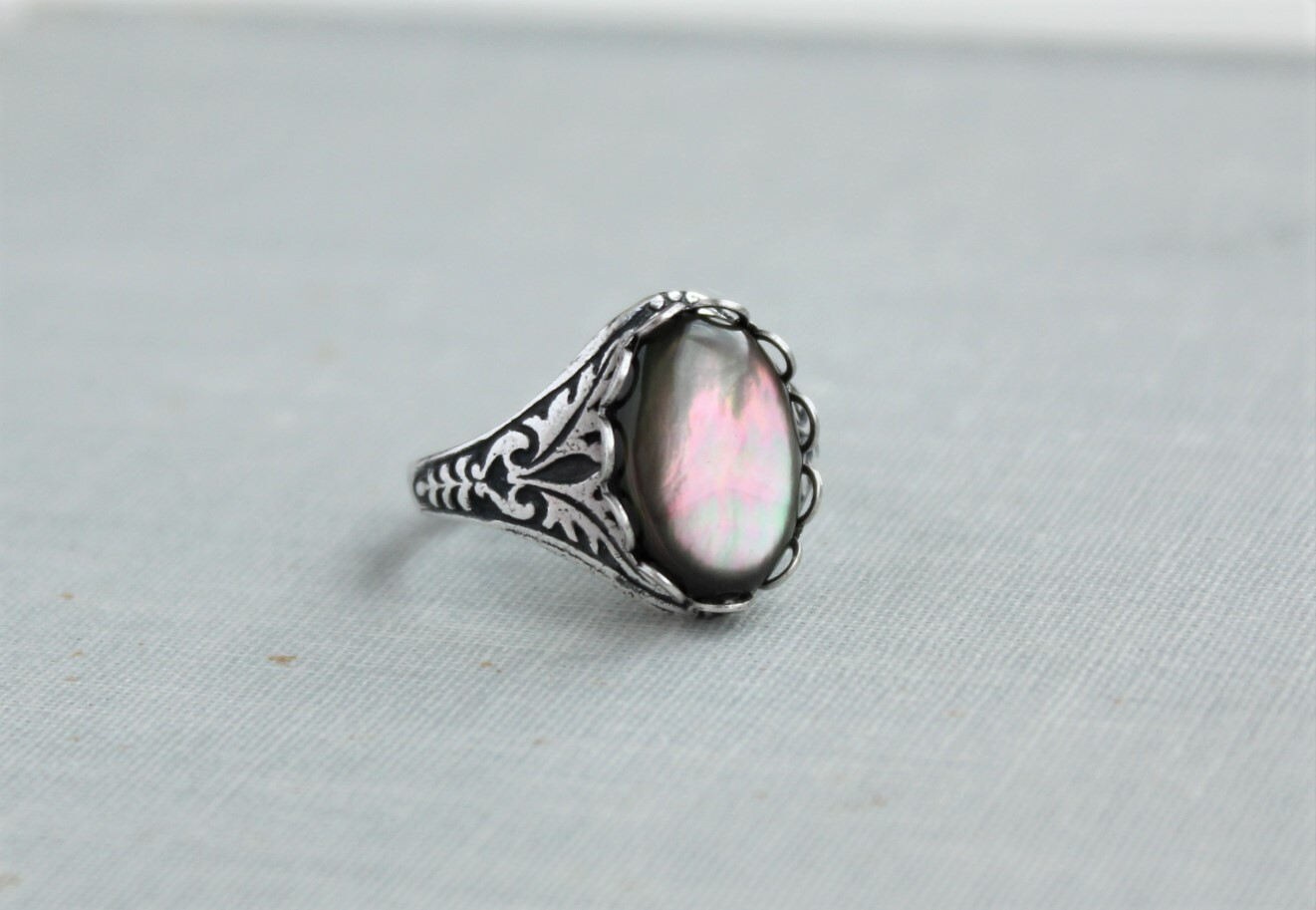 Black Pearl Ring - Etsy