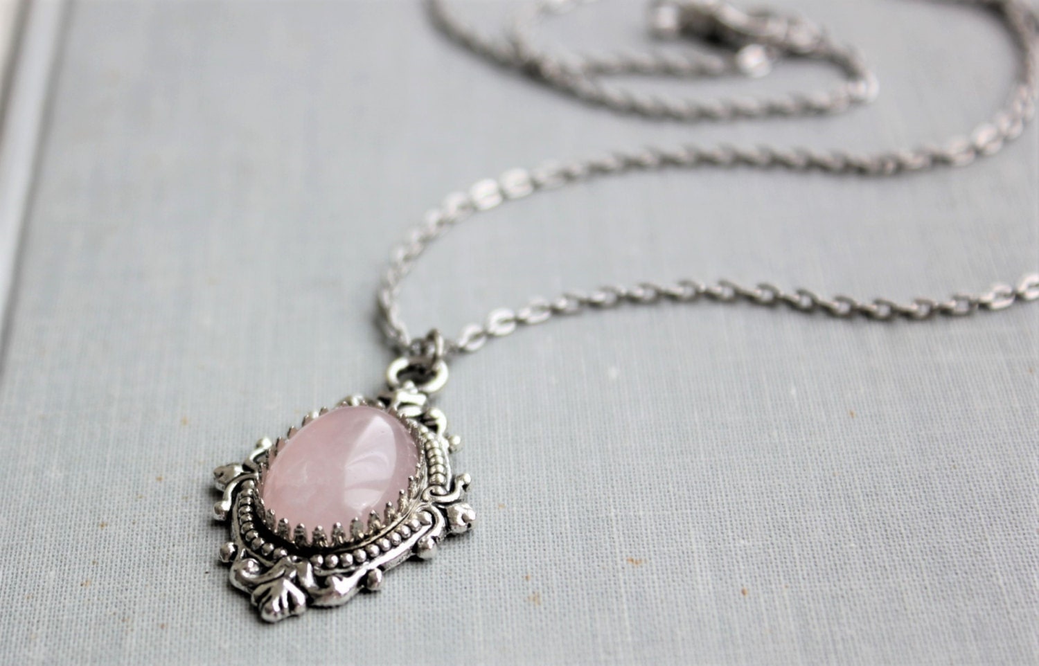 Rose Quartz Necklace. Gemstone Necklace. Etsy Canada