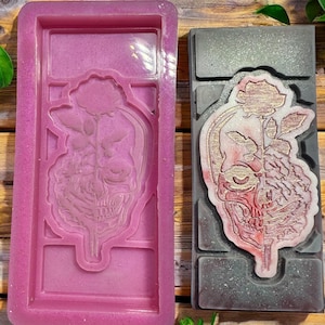 Skull Rose - Snap Bar Silicone Mold or Wax Melt