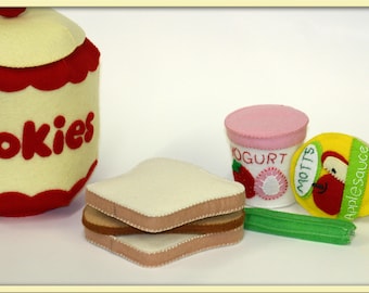 Felt Play Food - Applesauce and Yogurt Containers for Imaginative Play - Handmade