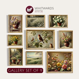 Vintage Spring Flower Prints | Botanical Gallery Wall Set | Digital Download