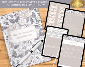 Healing the Heart After Divorce | 30 Day Guided Christian Journal for Women Emotional & Spiritual Restoration