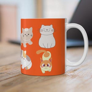 Cute Cat Mug | 11oz Coffee Cup for Cat Lovers | Fun Gift for Pet Owners, Birthday, Holiday, Cozy Home Decor, Animal Lover