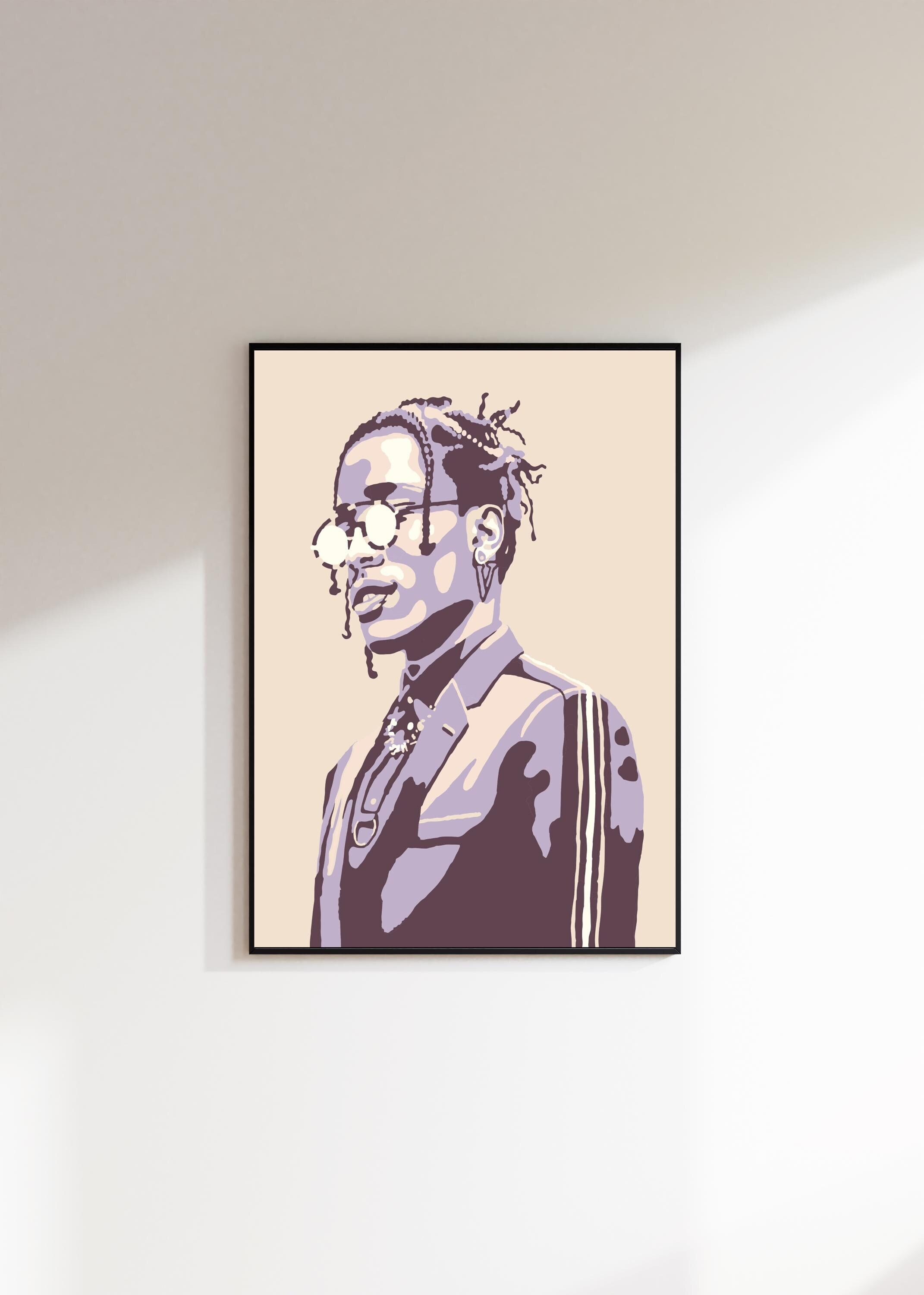 Digitales ASAP Rocky Poster Beige - Hip Hop Wall Art - Album Cover Print - Urban Music Decor - Rap Aesthetic Art - Studio & Home Gift
