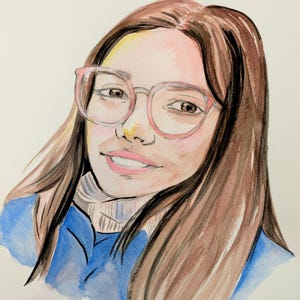 Retrato de caricatura en acuarela a partir de una foto, retrato de caricatura para el día de la madre, cumpleaños, aniversario, dibujo de caricatura personalizado.