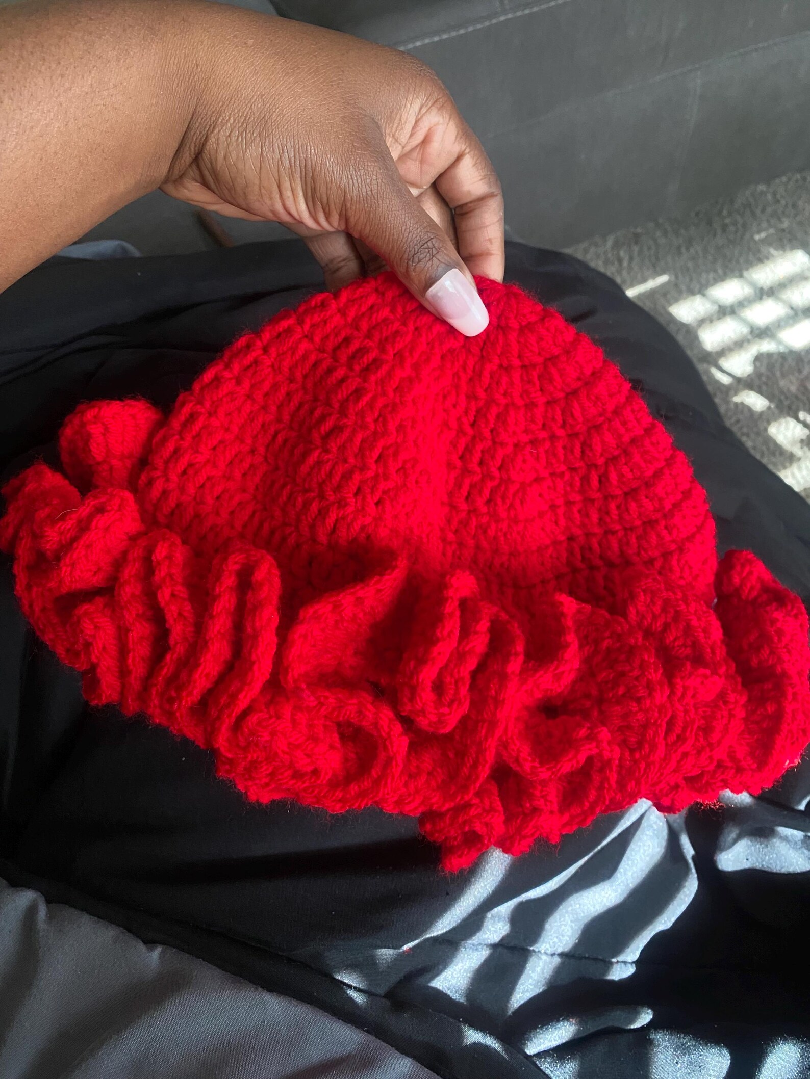 Hat Ruffles Red Crochet Ruffle Hat - Etsy