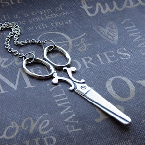 Scissors Necklace, Hair Stylist Gift, Silver Scissors Pendant, Scissors Jewelry, Hairdresser Necklace, Gift for Her, Silver Necklace, GIFT
