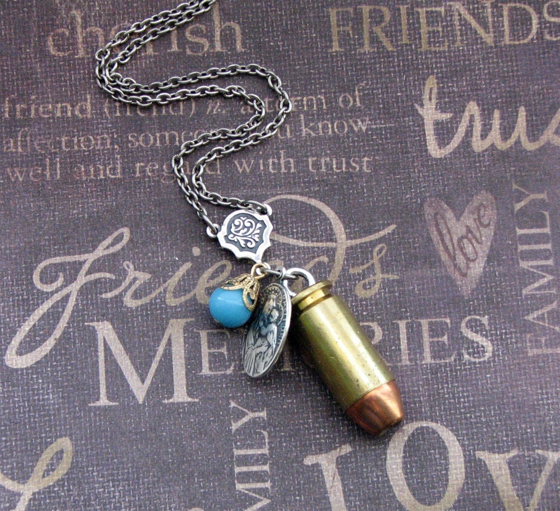 Bullet Charm Necklace Enchanted Bullet Proof Faith by Etsy