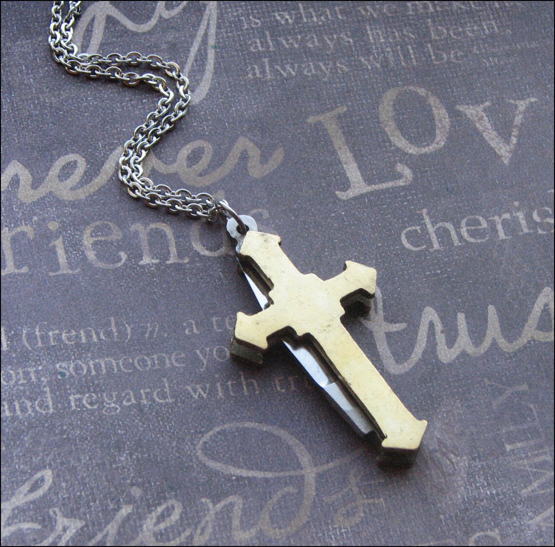 Cross Knife Necklace Pocket Knife Jewelry Vintage Cross Etsy