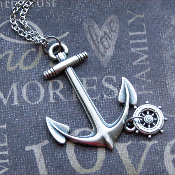 Silver Anchor Necklace - Enchanted High Seas - By TheEnchantedLocket