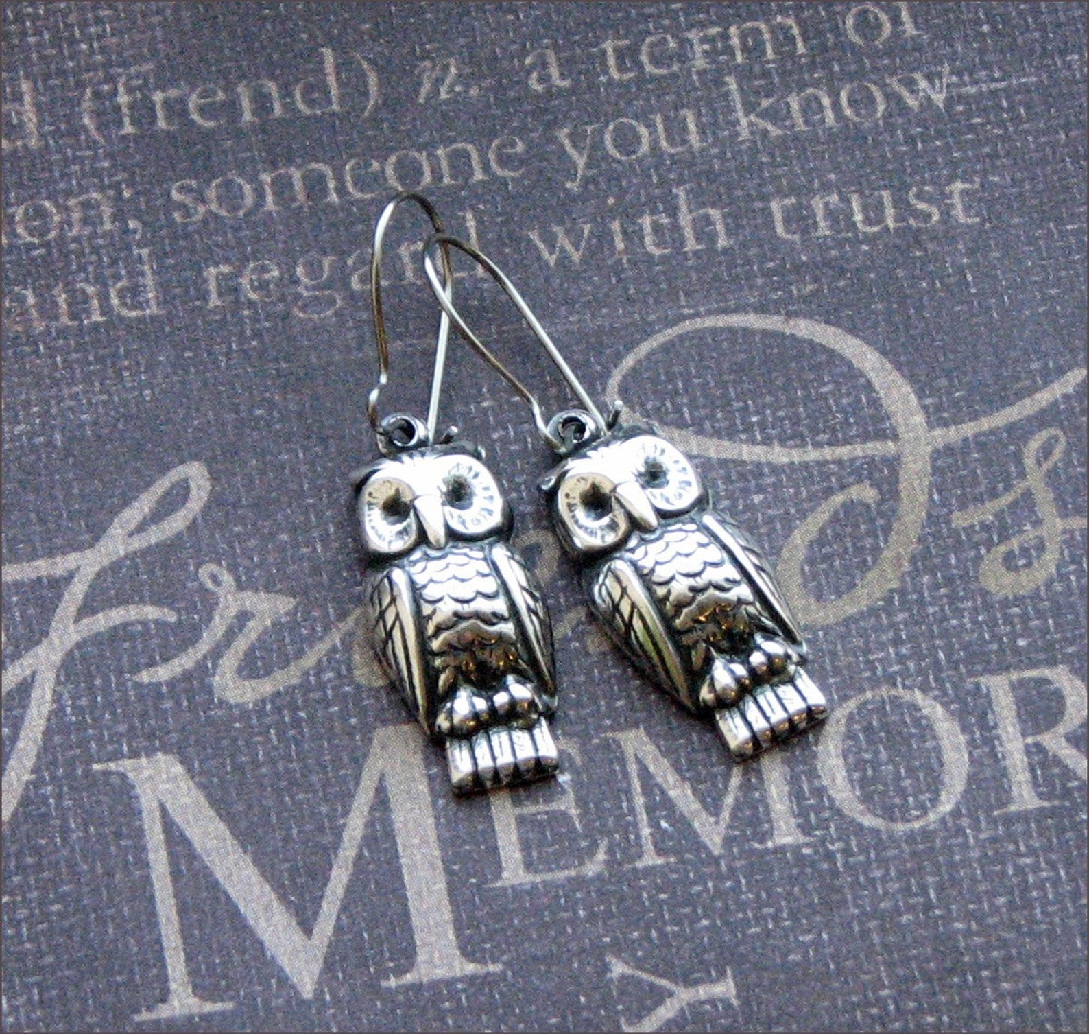 Silver Owl Earrings Enchanted Woodland Owls Jewelry by Etsy