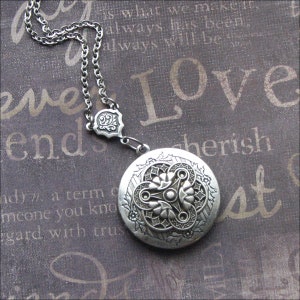 Silver Locket Necklace Celtic Jewelry Photo Picture Locket - Etsy