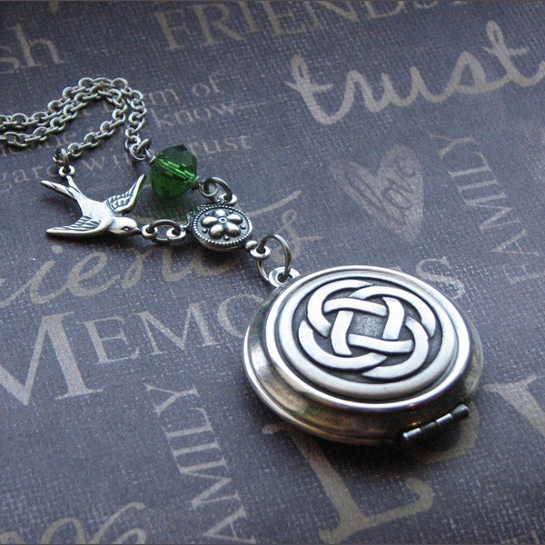 Silver Locket Necklace - Enchanted Celtic Royalty - By TheEnchantedLocket