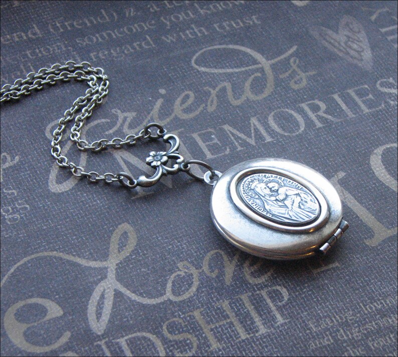 Virgin Mary Locket Necklace Confirmation Locket Womens Locket Etsy