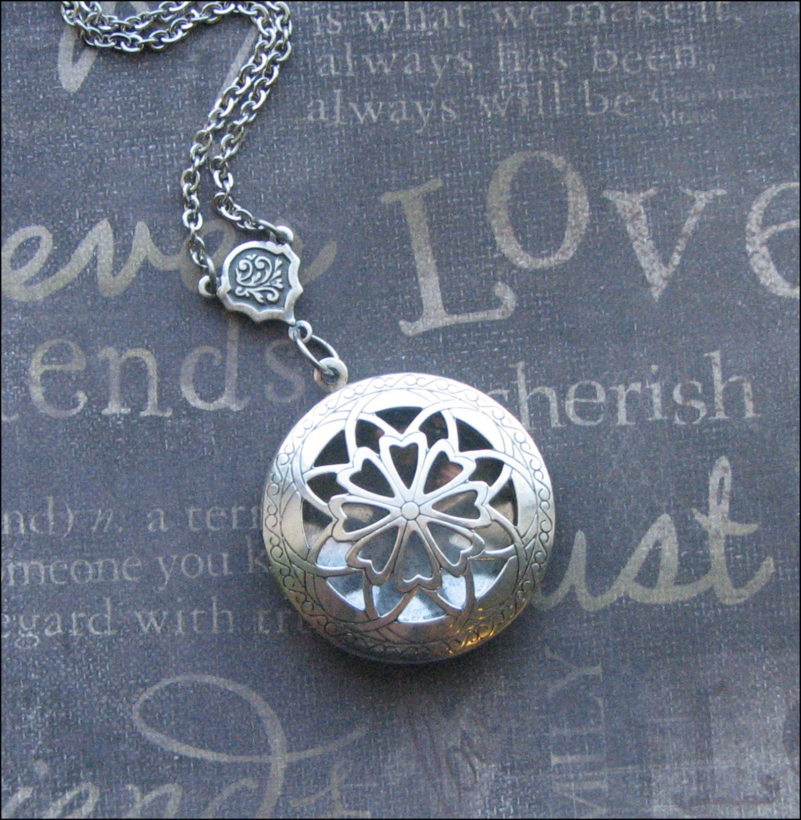 Silver Aromatherapy Locket Necklace Locket Jewelry Photo Etsy