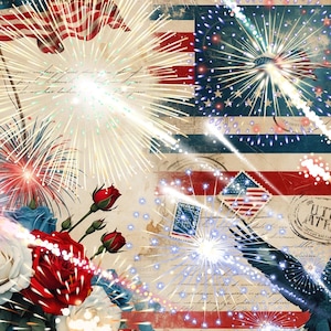 Lot de papiers scrapbooking américain patriotique vintage Americana - Lot de 25 pages imprimables du 4 juillet - Americana vintage, Stars & Stripes