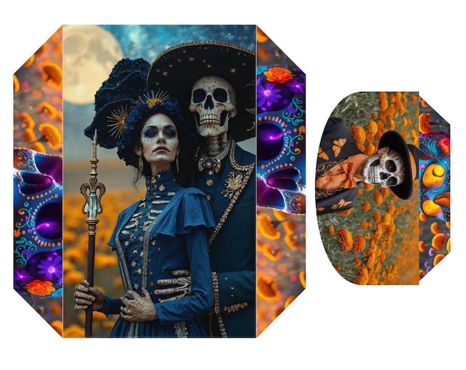 Featured listing image: Día de Muertos Junk Journal Kit – 30-Page Printable Ephemera Set with Lined & Background Pages, Sugar Skulls, Marigolds, Skulls, La Catrina
