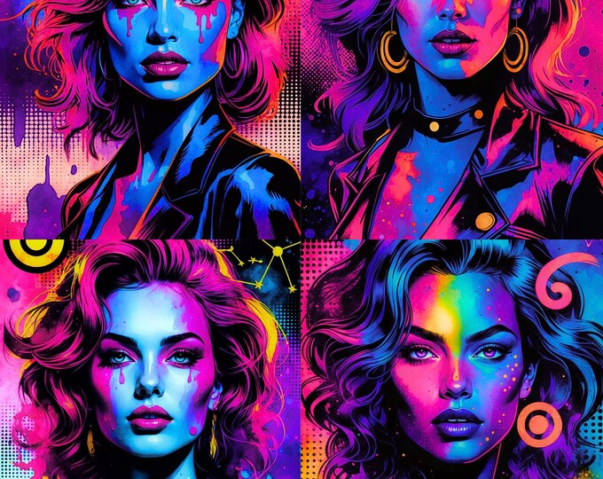 Featured listing image: Femme Fatale Pop Art Wall Art | Bold Retro Pin-Up Printable | Digital Download in Multiple Sizes (8x10, 11x14, 16x20, 18x24