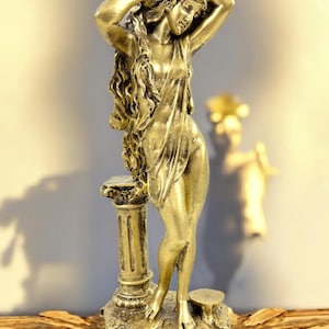 12 inch Birth of Goddess Aphrodite Statue, Venus Sculpture, Greek Goddess Of Beauty for Home Decor Gifts Figurine, Gold Aphrodite Statue