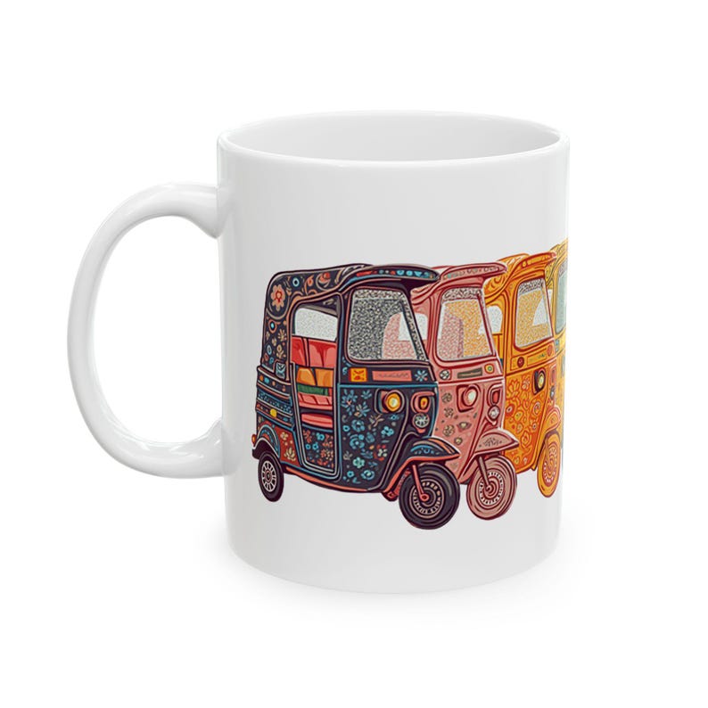 Rickshaw Tuk Tuk Ceramic Mug, Unique Coffee Cup for Travel Lovers ...