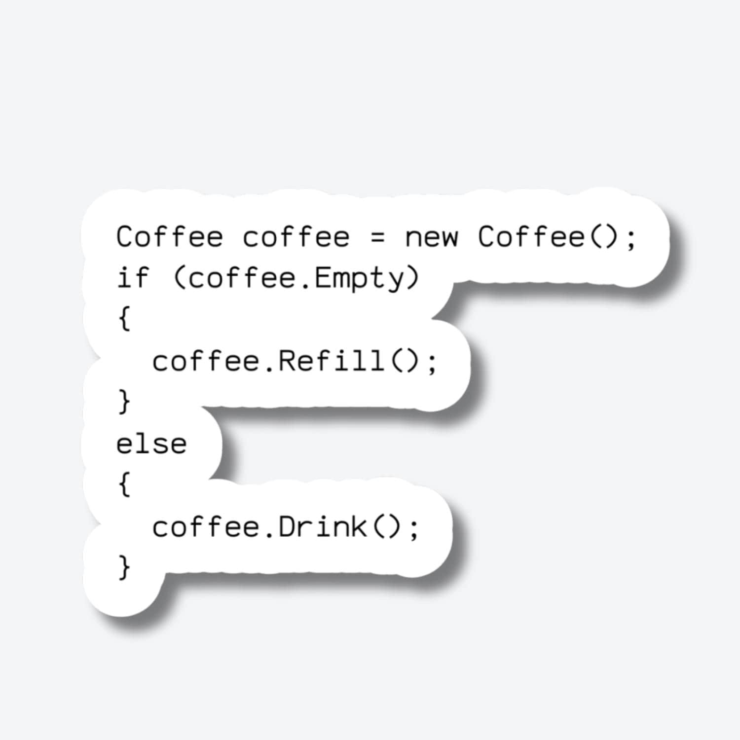 Code Sticker for Coffee Lovers, Coding and Coffee Sticker, Coffee ...