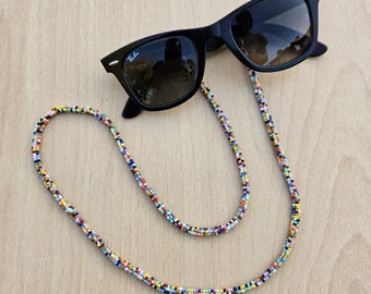 Colorful Beaded Eyewear Chain: Handmade Glasses Strap - Unique Eyeglasses Accessory - Sunglasses Lanyard