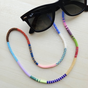 Beaded Eyeglass Chain: Handmade Czech Seed Bead Glasses Strap - Sunglasses Lanyard - Unique Eyewear Accessory