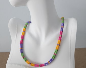 Colorful Handmade Beaded Necklace – Elegant, Adjustable, and Durable Design