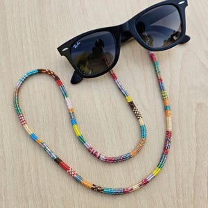 Colorful Handmade Beaded Glasses Chain – Unique Motif with Premium Czech Beads – Eyewear Necklace – Free Worldwide Shipping