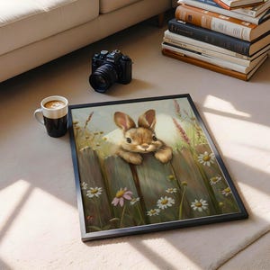 Impressões neutras de primavera para impressão, galeria de arte de parede de primavera, pintura de coelho da Páscoa, pinturas de Páscoa de fazenda, decoração de fazenda de Páscoa