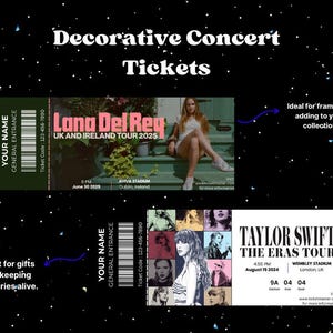 Benutzerdefinierte Tickets, personalisierte Konzerttickets, anpassbare Tickets, DIY-Eventtickets, bearbeitbare Konzerttickets