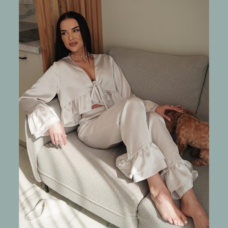 Lounge Set with Tie-Front Detail - Fresh Morning Energy