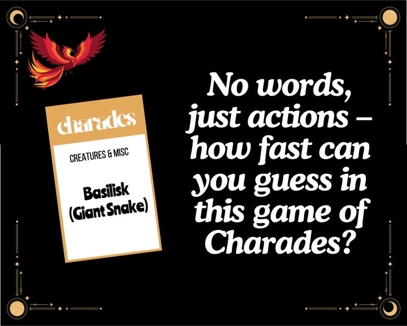 Wizard Charades Game Printable | Charades Party Game | Magic Theme ...