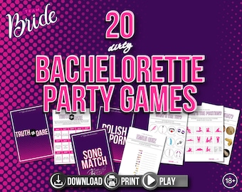 Junggesellinnenabschied 20er Bündel | Ultimatives schmutziges Junggesellinnenabschied Spiel | Fun Kit für Brautjungfern und Hennen | Nur für Erwachsene | Sofort Download