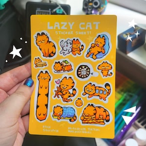 怠け猫のステッカーシート