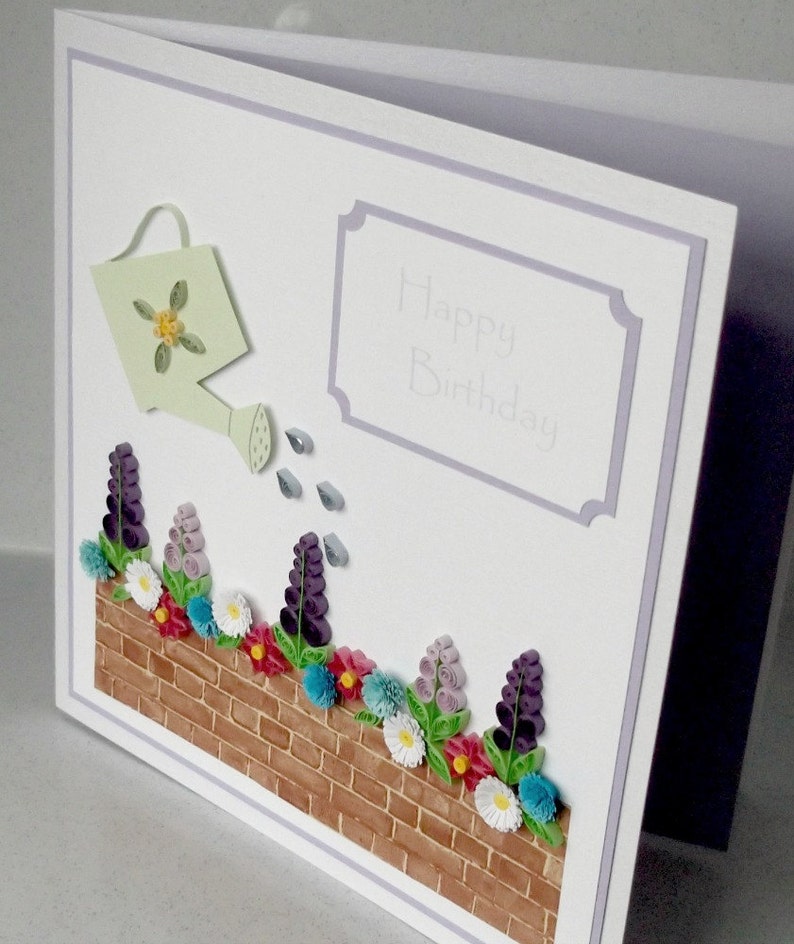 Quilled handmade birthday card 60th 80th 70th can be personalized 100th, 50th 90th
