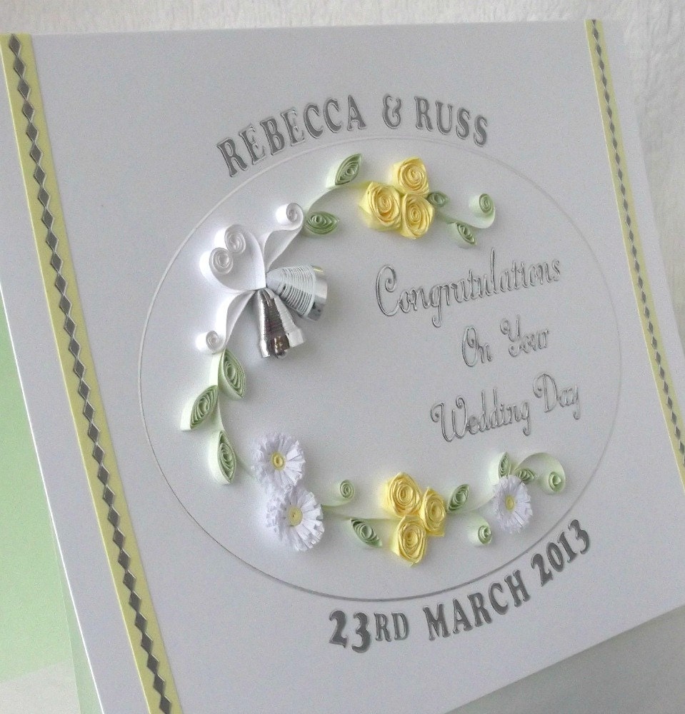 Paper Quilling Wedding Card Congratulations Handmade - Etsy