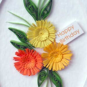 Quilled birthday card, personalized, handmade, quilled image 3