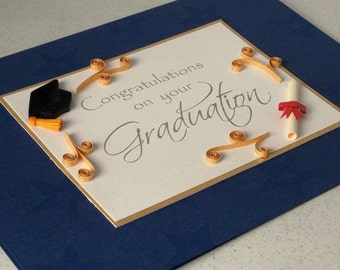 Graduation card, quilled, handmade, congratulations