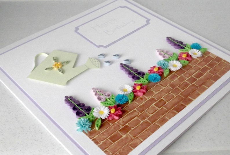 Quilled handmade birthday card 60th 80th 70th can be personalized 100th, 50th 90th