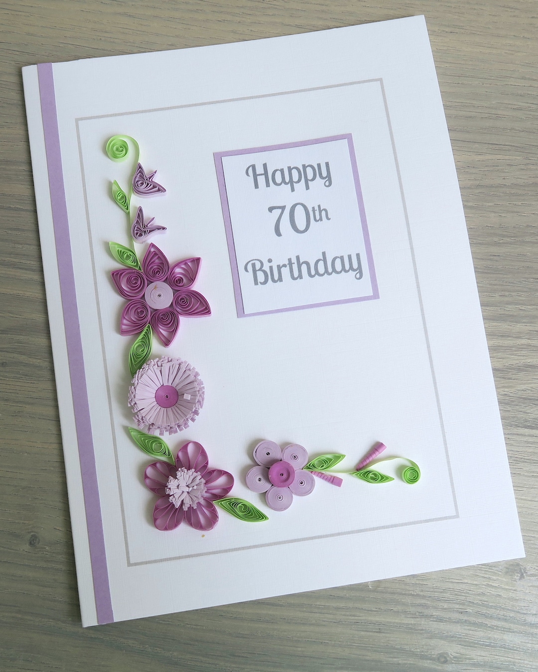 Handmade 70th Birthday Card, Paper Quilling Flowers - Etsy