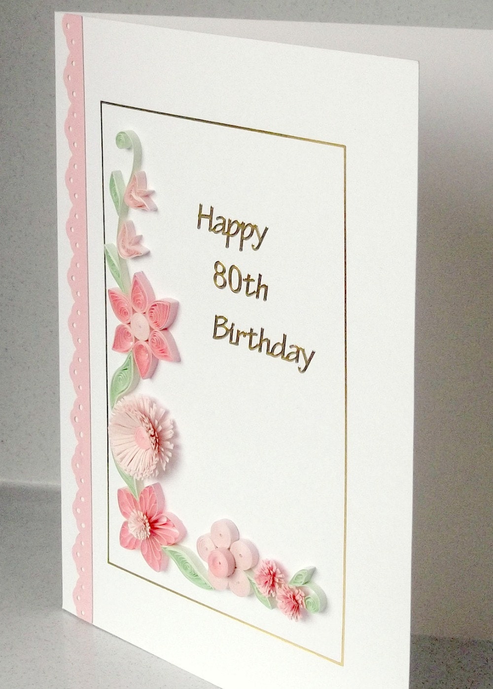 Handmade 80th birthday card paper quilling can be for any | Etsy